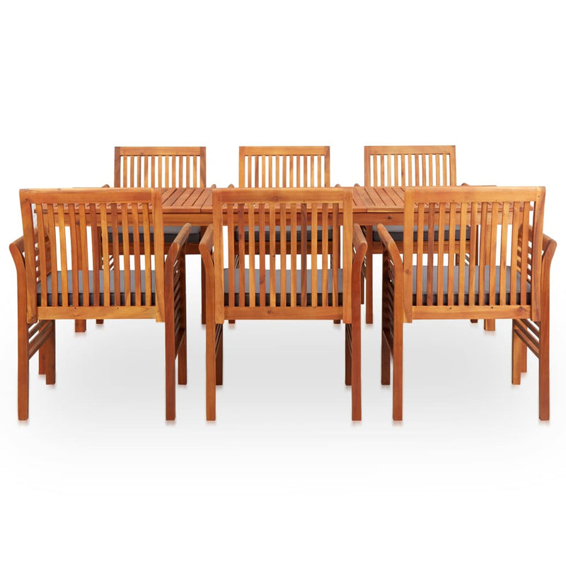 vidaXL 7 Piece Outdoor Dining Set with Cushions Solid Wood Acacia