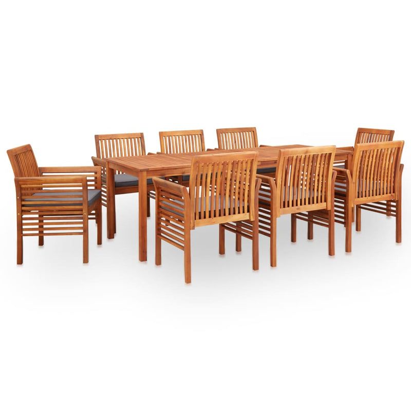 vidaXL 9 Piece Outdoor Dining Set with Cushions Solid Wood Acacia
