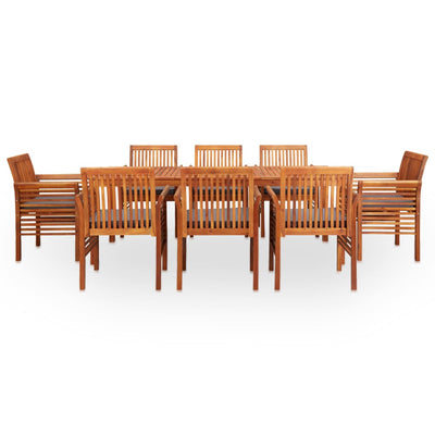 vidaXL 9 Piece Outdoor Dining Set with Cushions Solid Wood Acacia