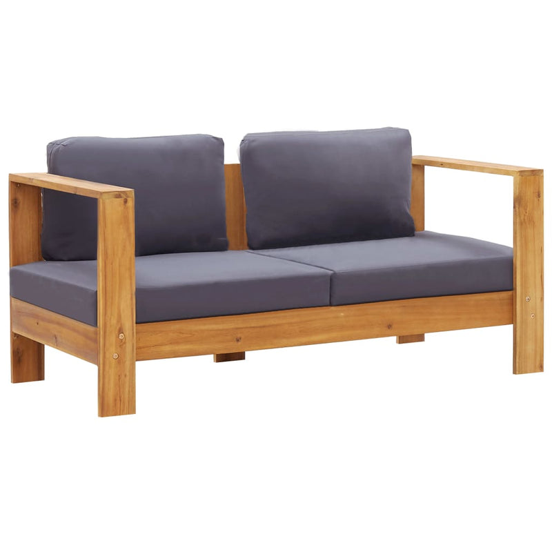vidaXL 4 Piece Garden Lounge Set with Cushions Grey Solid Acacia Wood