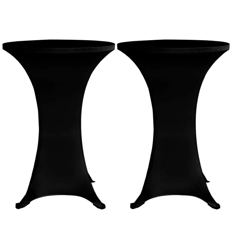 vidaXL Standing Table Cover Ø80 cm Black Stretch 4 pcs