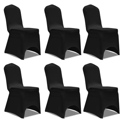 vidaXL Chair Cover Stretch Black 12 pcs