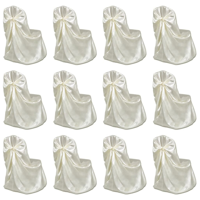vidaXL Chair Cover for Wedding Banquet 12 pcs Cream