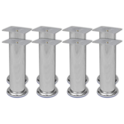 vidaXL Sofa Legs 8 pcs Round Chrome 180 mm
