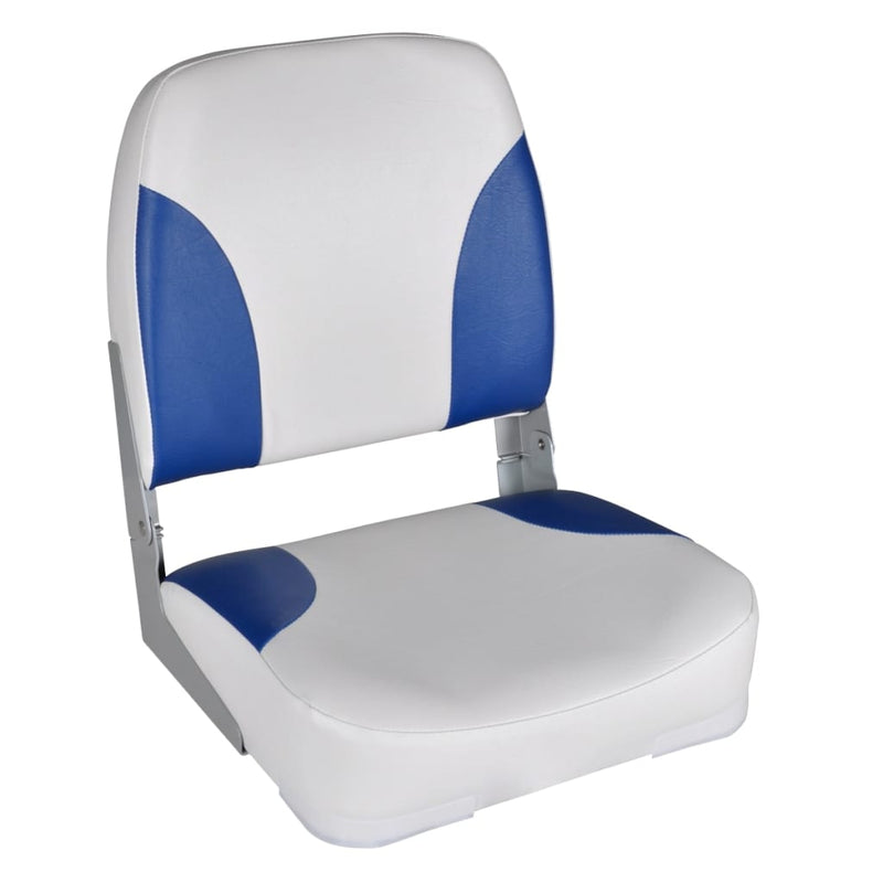 vidaXL Boat Seats 2 pcs Foldable Backrest With Blue-white Pillow 41x51x48 cm