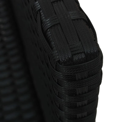 vidaXL 4 Piece Garden Lounge Set with Cushions Poly Rattan Black