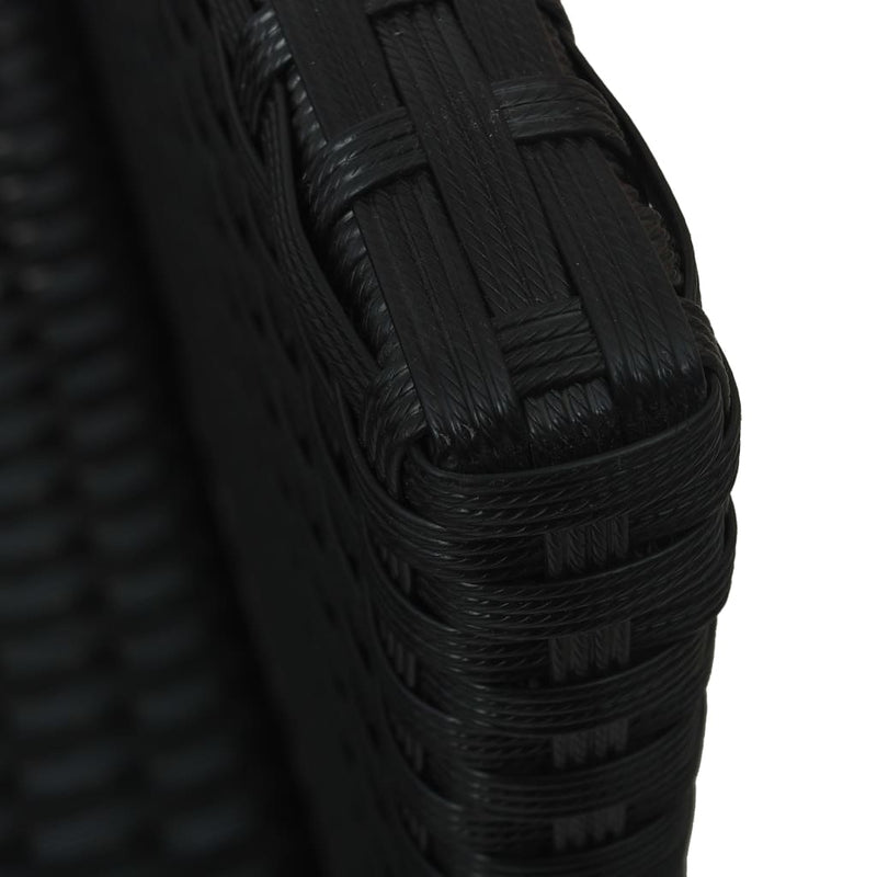 vidaXL 4 Piece Garden Lounge Set with Cushions Poly Rattan Black