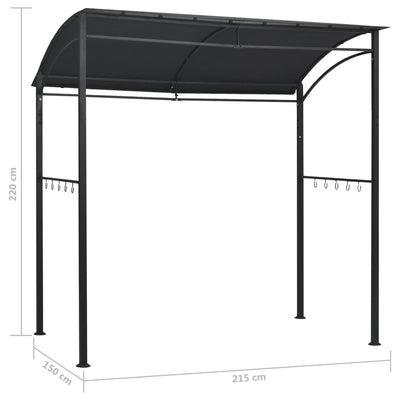 vidaXL BBQ Gazebo 215x150x220 cm Anthracite Steel