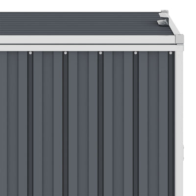vidaXL Double Garbage Bin Shed Grey 143x81x121 cm Steel