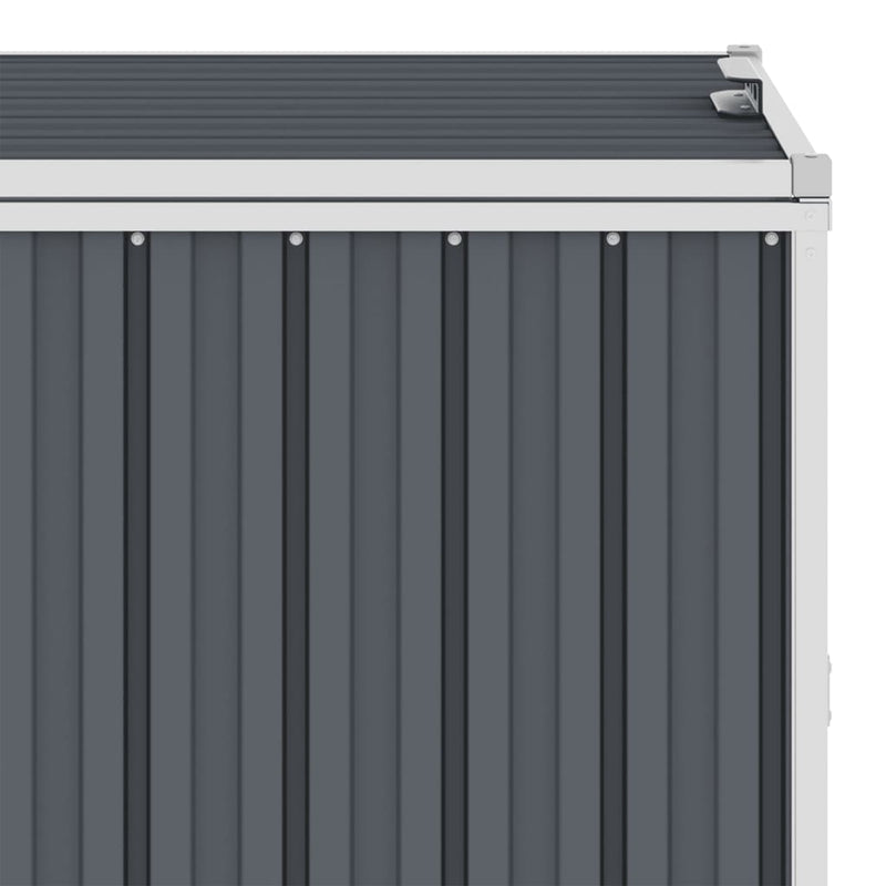 vidaXL Double Garbage Bin Shed Grey 143x81x121 cm Steel