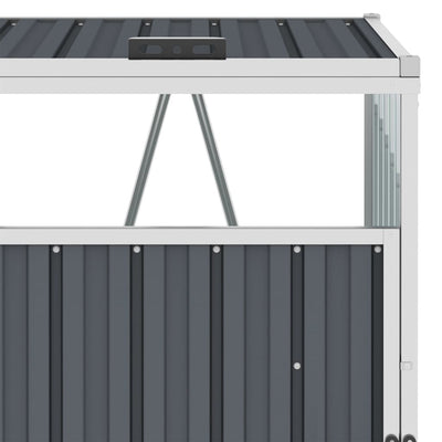vidaXL Double Garbage Bin Shed Grey 143x81x121 cm Steel