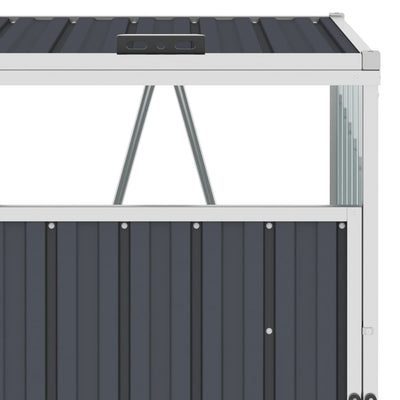 vidaXL Double Garbage Bin Shed Grey 143x81x121 cm Steel
