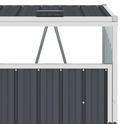 vidaXL Triple Garbage Bin Shed Grey 213x81x121 cm Steel