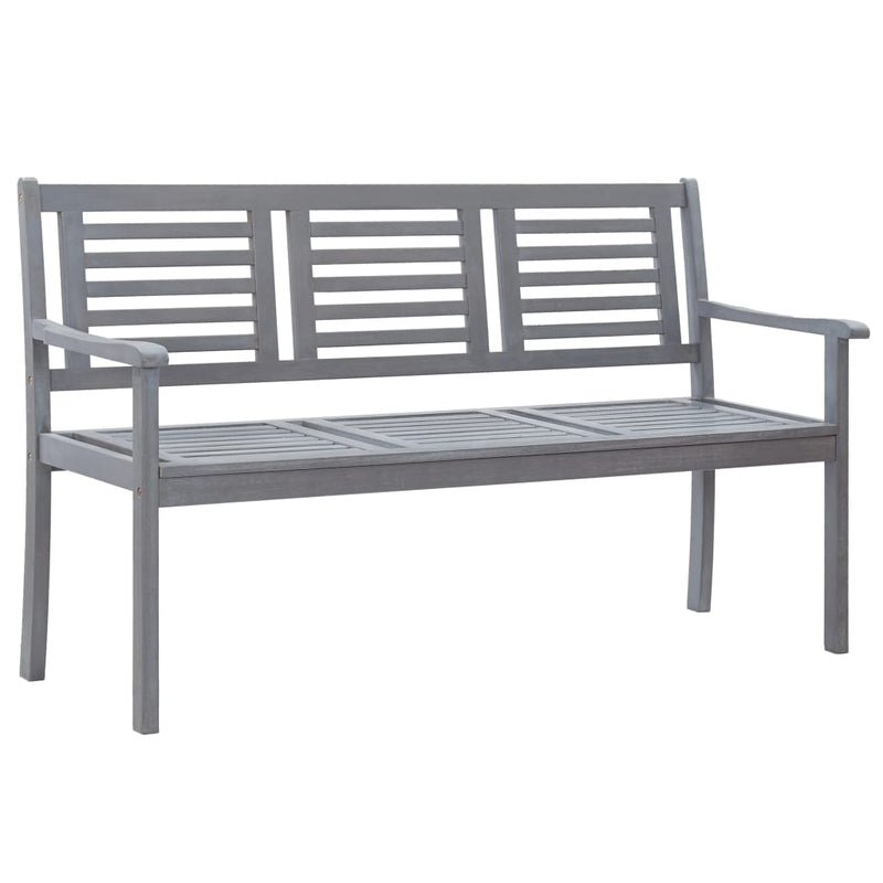 vidaXL 2-Seater Garden Bench 120 cm Grey Solid Eucalyptus Wood