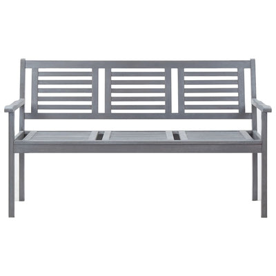 vidaXL 2-Seater Garden Bench 120 cm Grey Solid Eucalyptus Wood