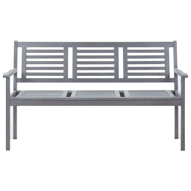vidaXL 2-Seater Garden Bench 120 cm Grey Solid Eucalyptus Wood