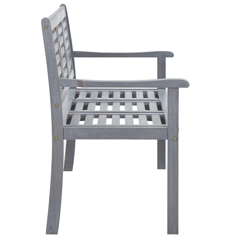 vidaXL 2-Seater Garden Bench 120 cm Grey Solid Eucalyptus Wood