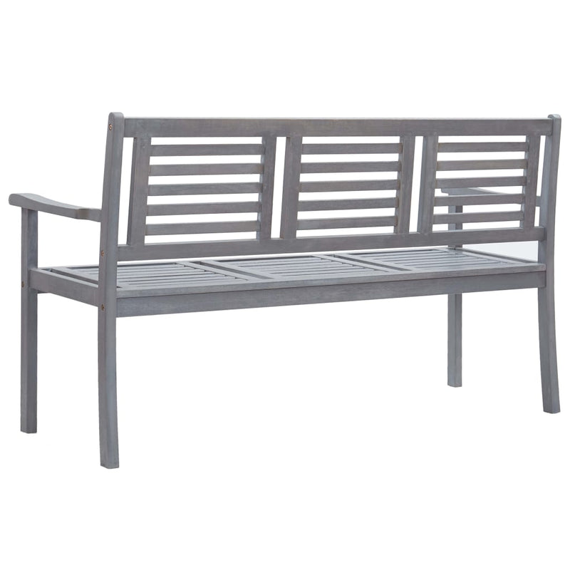 vidaXL 2-Seater Garden Bench 120 cm Grey Solid Eucalyptus Wood
