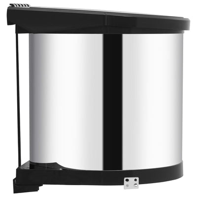 vidaXL Kitchen Built-in Dust Bin Stainless Steel 8 L