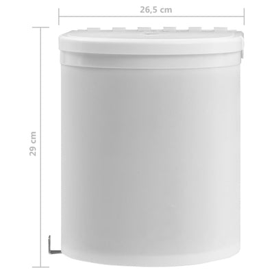 vidaXL Kitchen Built-in Dust Bin Plastic 12 L