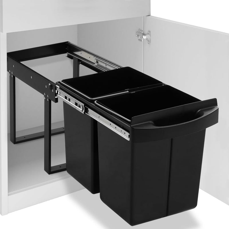 vidaXL Kitchen Cupboard Pull-out Dustbin Soft-Close 36 L