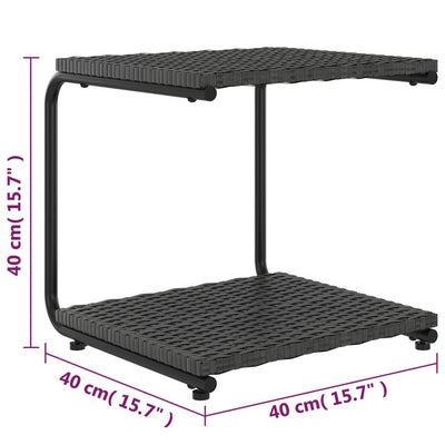 vidaXL 2-Person Garden Sun Bed with Cushions Poly Rattan Black