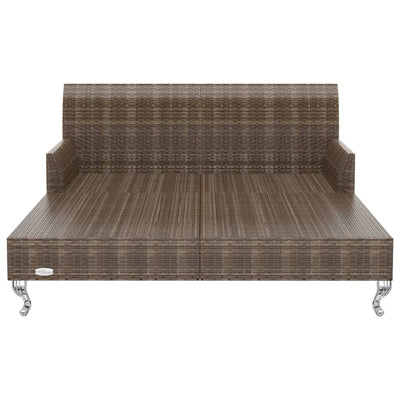 vidaXL 2-Person Garden Sun Bed with Cushions Poly Rattan Black