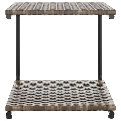 vidaXL 2-Person Garden Sun Bed with Cushions Poly Rattan Black