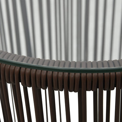 vidaXL 3 Piece Bistro Set with Cushions PE Rattan Black