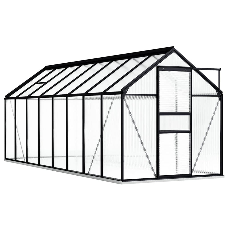 vidaXL Greenhouse with Base Frame Anthracite Aluminium 9.31 m²