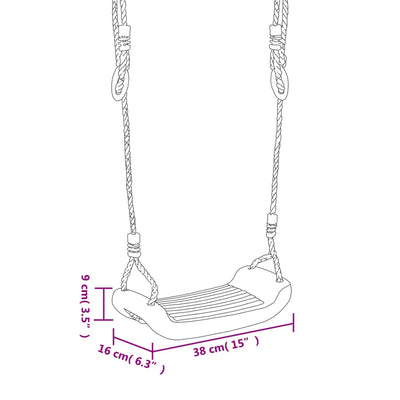 vidaXL Swing Seats with Ropes 2 pcs Blue 38x16 cm Polyethene