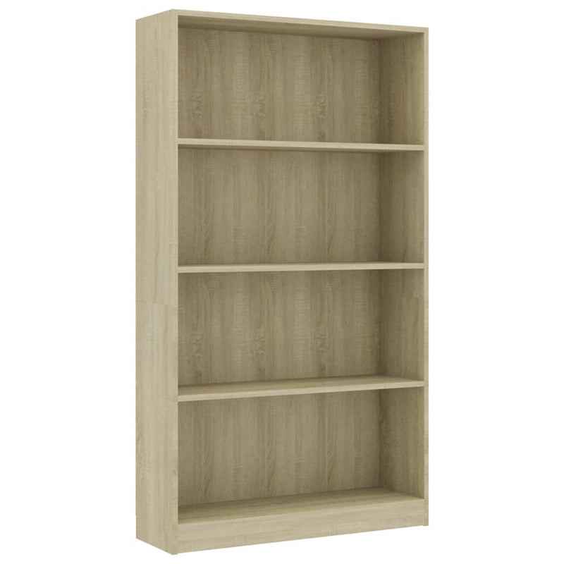 vidaXL 4-Tier Book Cabinet Sonoma Oak 80x24x142 cm Engineered Wood