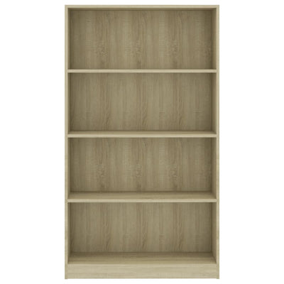 vidaXL 4-Tier Book Cabinet Sonoma Oak 80x24x142 cm Engineered Wood