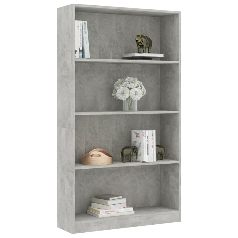 vidaXL 4-Tier Book Cabinet Sonoma Oak 80x24x142 cm Engineered Wood