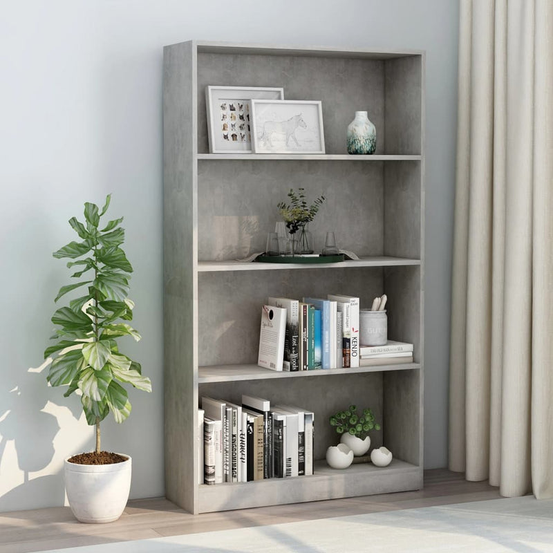 vidaXL 4-Tier Book Cabinet Sonoma Oak 80x24x142 cm Engineered Wood