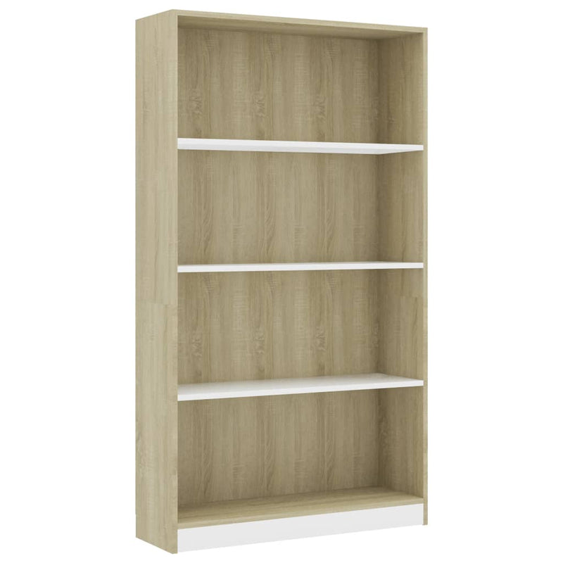 vidaXL 4-Tier Book Cabinet Sonoma Oak 80x24x142 cm Engineered Wood