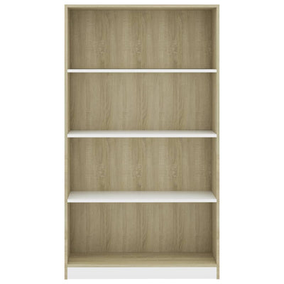 vidaXL 4-Tier Book Cabinet Sonoma Oak 80x24x142 cm Engineered Wood