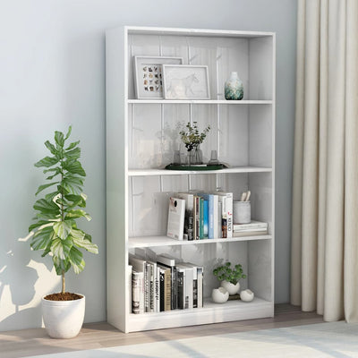 vidaXL 4-Tier Book Cabinet Sonoma Oak 80x24x142 cm Engineered Wood