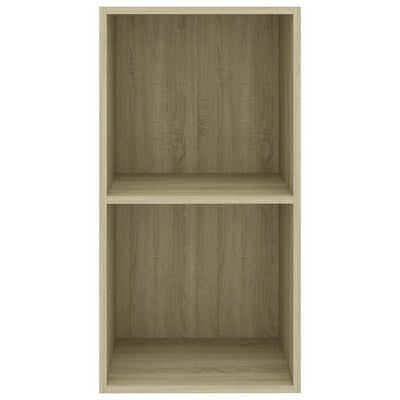 vidaXL 2-Tier Book Cabinet Sonoma Oak 40x30x76.5 cm Engineered Wood