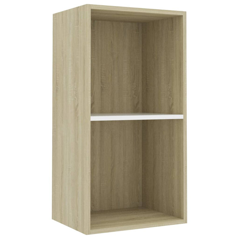 vidaXL 2-Tier Book Cabinet Sonoma Oak 40x30x76.5 cm Engineered Wood