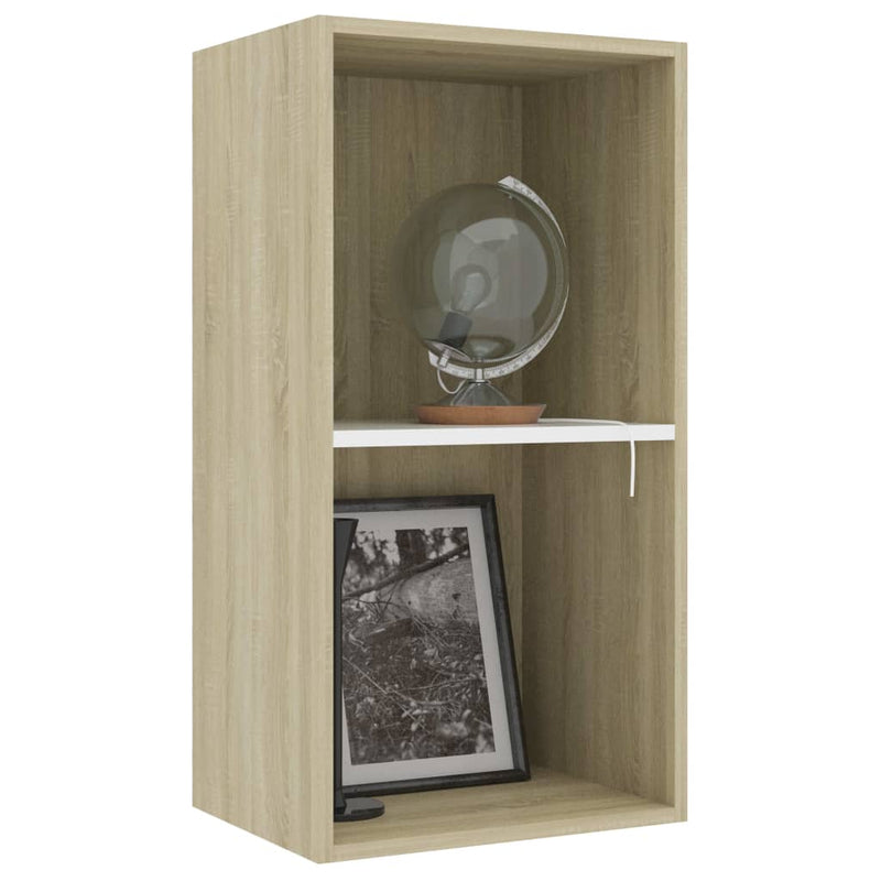 vidaXL 2-Tier Book Cabinet Sonoma Oak 40x30x76.5 cm Engineered Wood