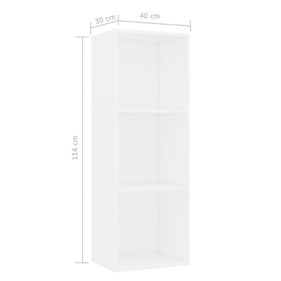 vidaXL 3-Tier Book Cabinet Concrete Grey 40x30x114 cm Engineered Wood