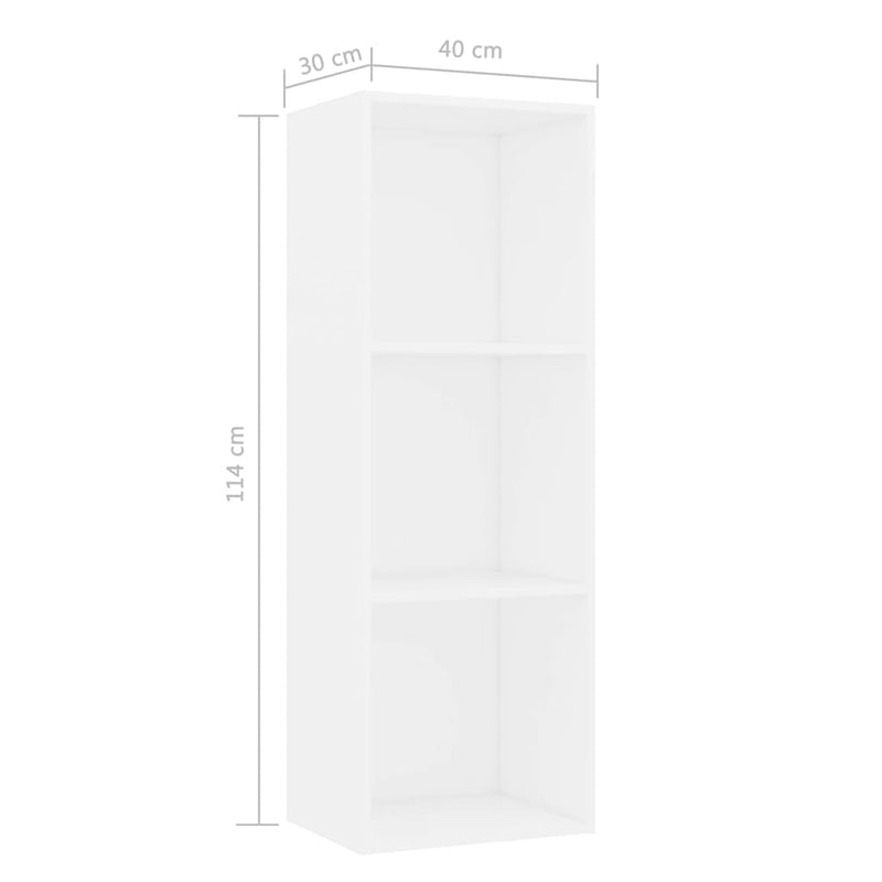 vidaXL 3-Tier Book Cabinet Concrete Grey 40x30x114 cm Engineered Wood
