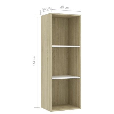 vidaXL 3-Tier Book Cabinet Concrete Grey 40x30x114 cm Engineered Wood