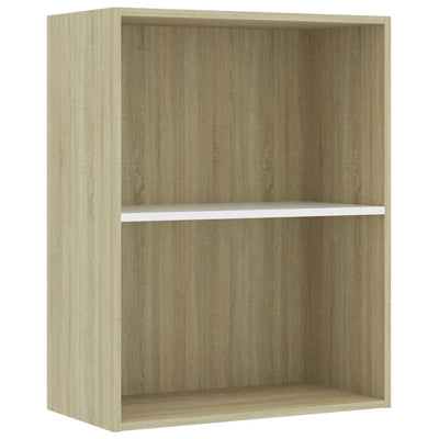 vidaXL 2-Tier Book Cabinet Sonoma Oak 40x30x76.5 cm Engineered Wood