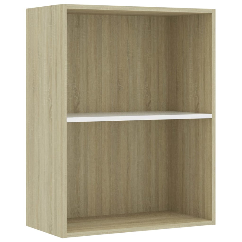 vidaXL 2-Tier Book Cabinet Sonoma Oak 40x30x76.5 cm Engineered Wood