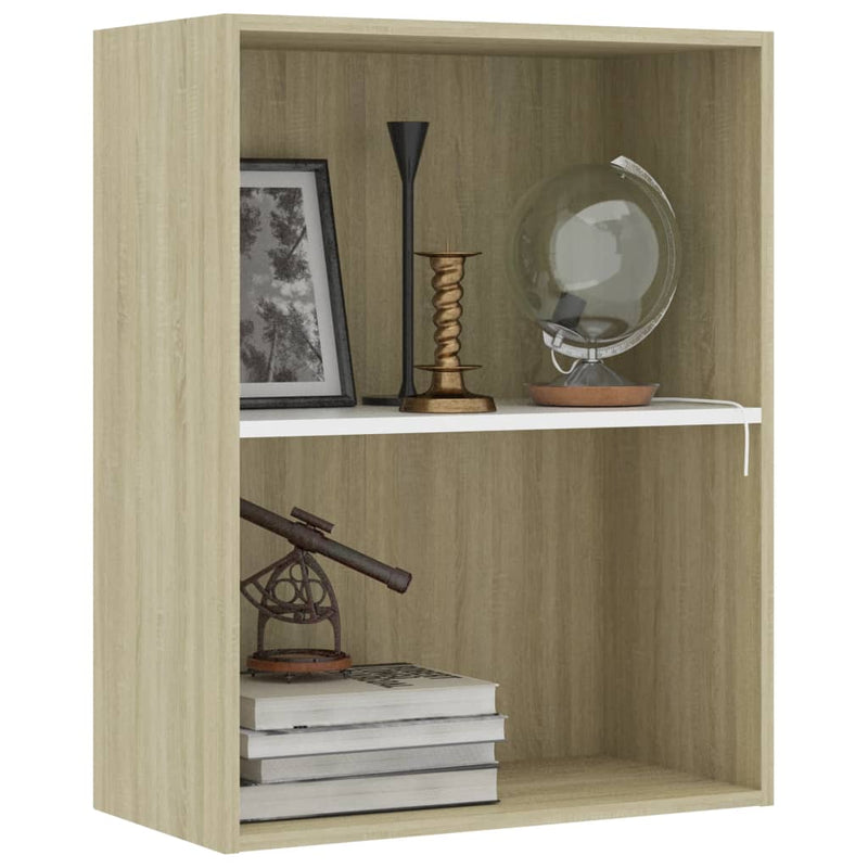 vidaXL 2-Tier Book Cabinet Sonoma Oak 40x30x76.5 cm Engineered Wood