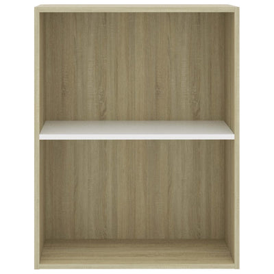 vidaXL 2-Tier Book Cabinet Sonoma Oak 40x30x76.5 cm Engineered Wood