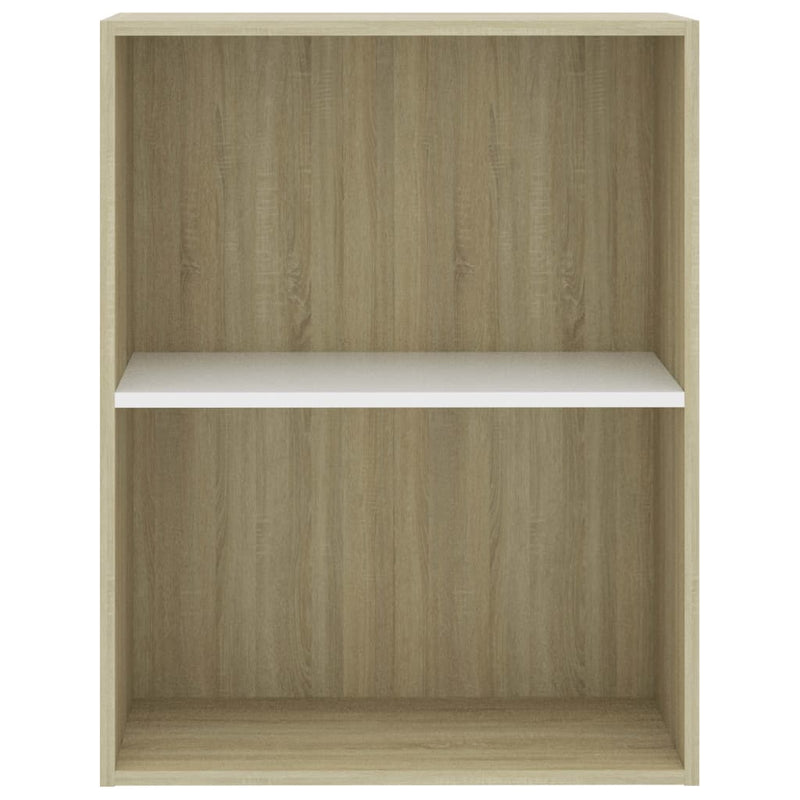 vidaXL 2-Tier Book Cabinet Sonoma Oak 40x30x76.5 cm Engineered Wood