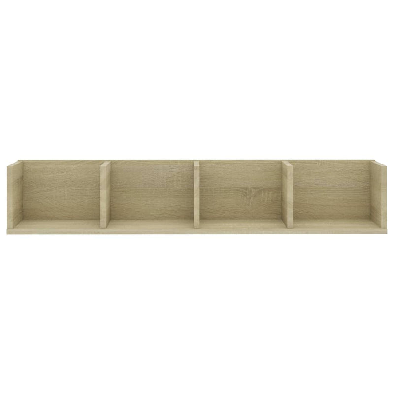 vidaXL CD Wall Shelf Sonoma Oak 100x18x18 cm Engineered Wood